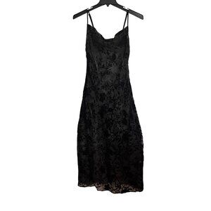 Forever 21 Black Floral Floral Burnout Maxi Slip Dress S Whimsigoth Vamnp HOCO
